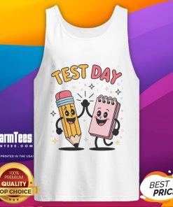 Cute pencil and notebook graphic on a high five star tank top, perfect for students and creative enthusiasts.
