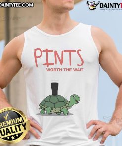Cute Pints Worth The Wait Turtle Tank Top featuring a playful turtle design, perfect for summer casual wear.