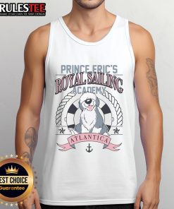 Cute Prince Eric's Royal Sailing Academy tank top featuring vibrant graphics from The Little Mermaid, perfect for fans.