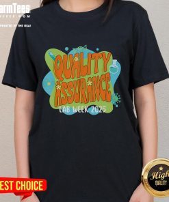Alt Text: Cute quality assurance lab scientist in retro style tee for Lab Week 2025, showcasing a fun and professional vibe.