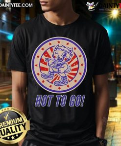 Alt Text: Cute Ramen Kat Hot To Go T-Shirt featuring an adorable cat design and vibrant ramen graphics for food lovers.