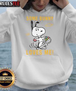Cute Snoopy Peanuts hoodie featuring 'Some Bunny Loves Me' design, perfect for casual wear and fans of Peanuts.