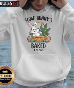 Alt Text: Cute bunnies in Easter-themed meme on a hoodie, perfect for festive humor lovers celebrating 4.20.