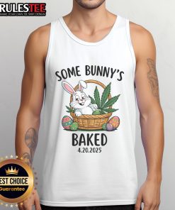 Cute bunnies wearing festive attire on a tank top for Easter humor, perfect for a fun 4.20 celebration.