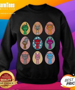 Alt Text: Cute Sprun Ki Dandy's World Easter Egg sweatshirt featuring a colorful design perfect for Sprun Ki lovers.