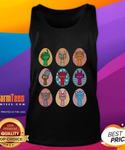 Alt Text: Cute Sprun Ki Dandy's World Easter Egg Sprun Ki Lover Tank Top featuring vibrant colors and playful design.