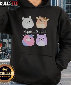 Alt Text: Cute Squish Squad stuffed animal Mallow plush toy in hoodie, perfect for collectors and soft toy enthusiasts.