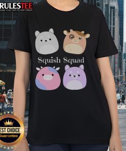 Cute Squish Squad stuffed animal Mallow plush collector soft toy on a ladies tee, perfect for cozy casual wear.