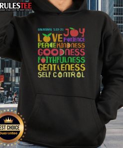 Alt Text: Cute Fruit of the Spirit hoodie featuring a Christian Bible verse, perfect for expressing faith and style.