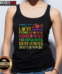 Stylish Cute The Fruit Of The Spirit Christian Bible Verse Tank Top for women, featuring vibrant colors and inspirational design.