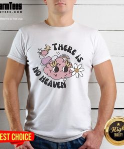 Alt Text: Cute There Is No Heaven brain t-shirt featuring a playful design, perfect for casual wear and unique fashion statements.