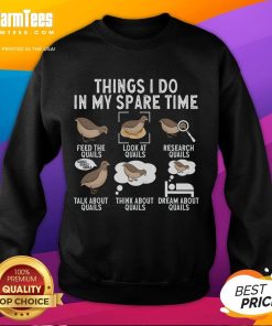 Cute Things I Do In My Spare Time Quail Bird Lover Sweatshirt featuring a playful quail design for bird enthusiasts.