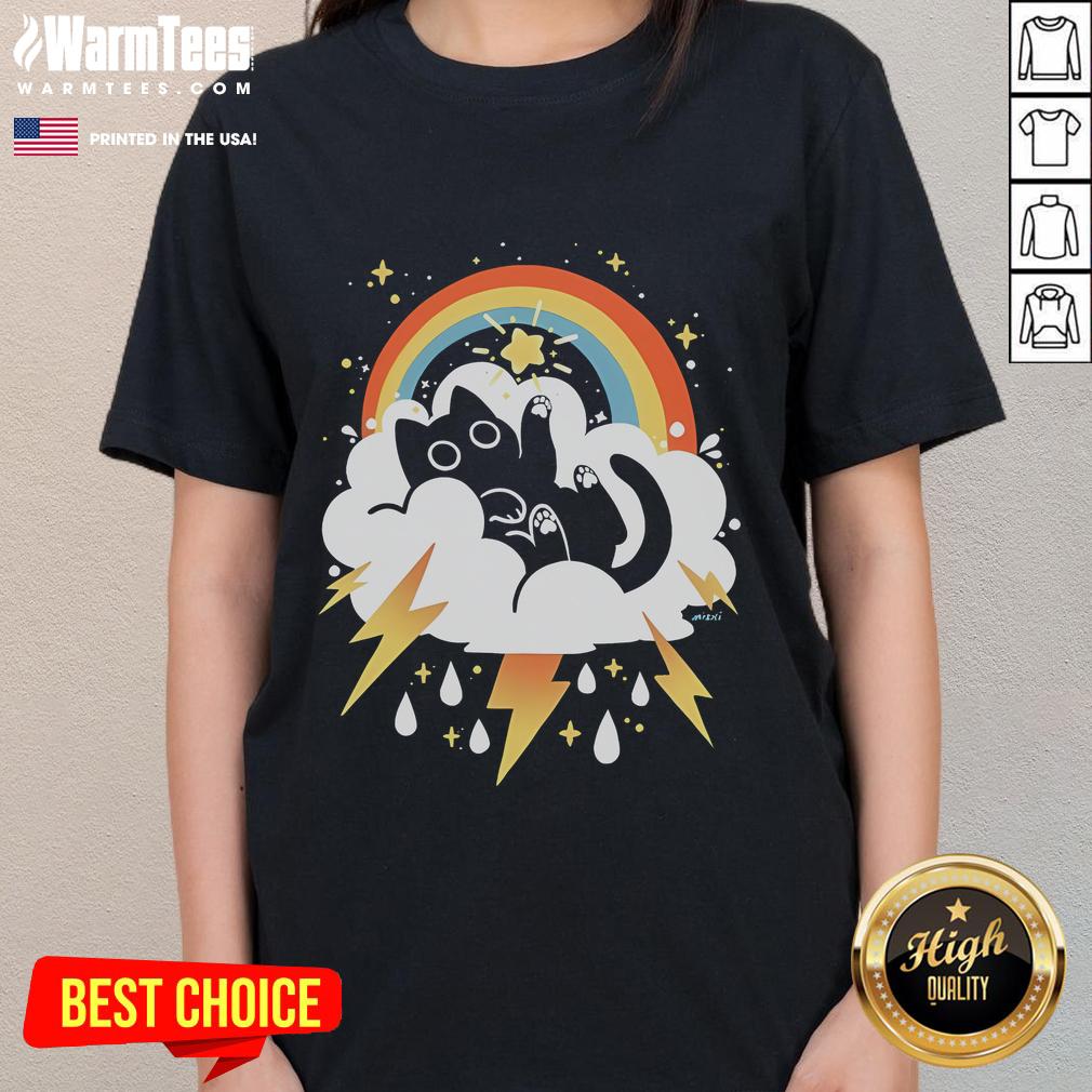 Cute Weathering The Storm Miski Ladies Tee Cute Weathering The Storm Miski Ladies Tee featuring a stylish design perfect for casual outings and rainy days.