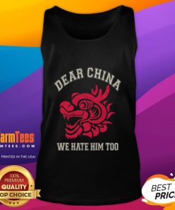 Deer China We Hare Him Too Dragon Head Tank Top featuring a vibrant dragon graphic on a stylish tank top design.