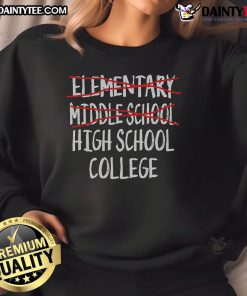 Funny 2025 Junior High Graduation sweatshirt featuring a humorous design perfect for middle school graduation celebrations.