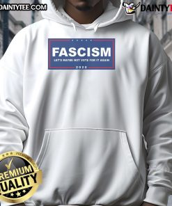 Funny anti-Trump pro-Biden campaign sign parody on a hoodie, highlighting humor in political discourse and fascism.