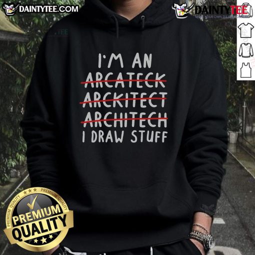 Funny Arcateck architecture pun hoodie featuring playful design for architects and design enthusiasts.