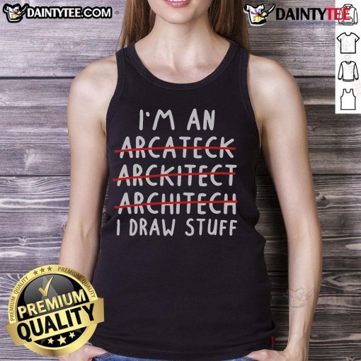 Funny architecture pun tank top featuring 'Arckitect' design, perfect for architecture lovers and humor fans.