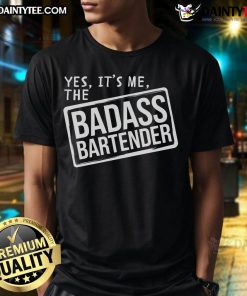 Funny Badass Bartender T-Shirt for pub bar owners, featuring humorous graphics perfect for bartenders who love to stand out.
