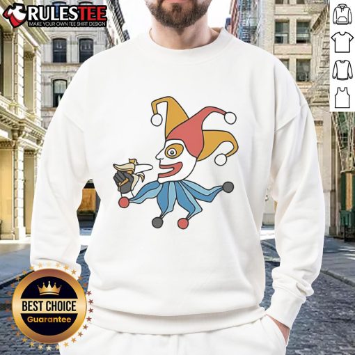 Funny Balatro April Fools Jimbo sweatshirt featuring a playful design perfect for pranksters and humor lovers.