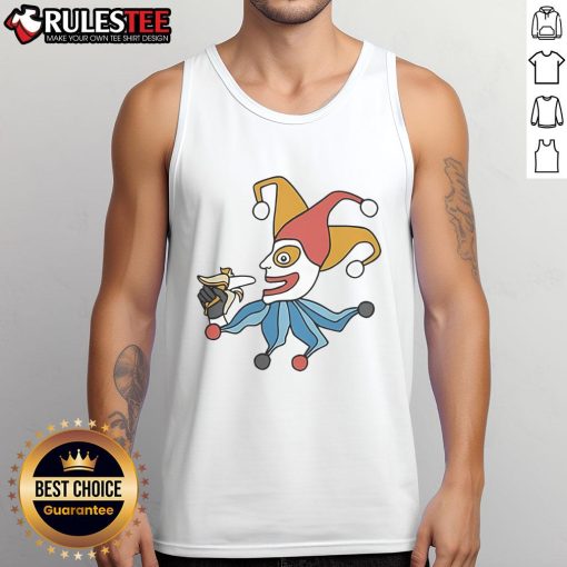 Funny Balatro April Fools Jimbo Tank Top featuring a humorous design perfect for pranksters and casual wear enthusiasts.