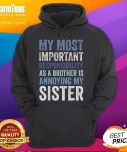 Funny brother in hoodie teasing sister, showcasing sibling rivalry and playful annoyance. Perfect for sibling humor lovers.