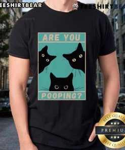 Funny Cat Are You Pooping T-Shirt featuring a playful cat graphic, perfect for cat lovers and humor enthusiasts.