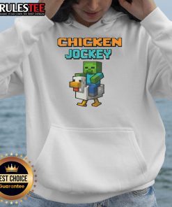 Funny Chicken Jockey Zombie pixel art design on a gamer hoodie, perfect for zombie fans and gaming enthusiasts.