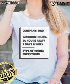 Funny Dad Company tee featuring humorous designs perfect for work and casual outings. Ideal gift for dads and humor lovers.