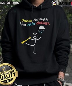 Stickman hoodie featuring a funny dance through the rain, perfect for cozy and playful moments. Funny Dance Through The Rain Delays.