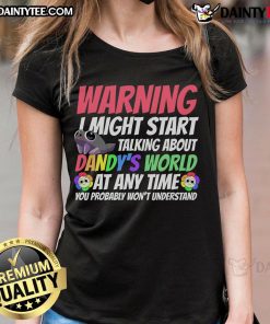 Alt Text: Funny Dandy's World characters on a ladies tee, showcasing playful designs and vibrant colors for fans of Dandy's World.
