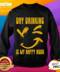 Alt Text: Funny Day-Ing Is My Happy Hour sweatshirt featuring playful puns for hobbyists, perfect for casual wear.