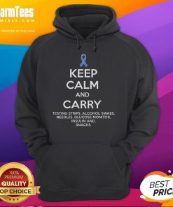 Funny Diabetic hoodie promoting Type 1 and Type 2 diabetes awareness with a humorous 'Keep Calm' design.