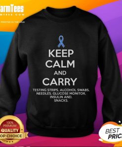 Funny diabetic sweatshirt promoting Type 1 and Type 2 diabetes awareness with a Keep Calm theme. Perfect for awareness events!
