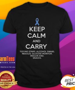 Funny Diabetic Keep Calm T-Shirt for Type 1 and Type 2 Diabetes Awareness with humorous design and vibrant colors.