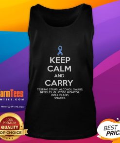 Funny diabetic keep calm tank top for Type 1 and Type 2 diabetes awareness with humorous design and vibrant colors.