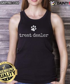 Funny dog treat dealer humor tank top for dog owners and lovers, featuring a playful design perfect for pet enthusiasts.