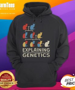 Funny cat teaching genetics in a hoodie, perfect for genomics biologists and genetics enthusiasts.