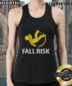Funny Fall Risk Tank Top featuring humorous design about balance issues, perfect for those with a playful spirit.