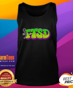 Funny Fck PTSD stickman tank top design featuring a humorous stick figure illustration for mental health awareness.
