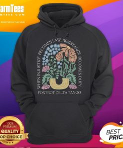 Alt Text: Cozy Funny Foxtrots Delta Tangos Flower Boho Hoodie with vibrant floral design and relaxed fit, perfect for casual wear.
