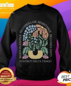 Funny Foxtrots Delta Tangos Flower Boho Sweatshirt featuring vibrant floral design and cozy fit for stylish comfort.