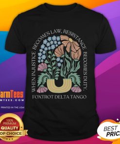 Funny Foxtrots Delta Tangos Flower Boho T-Shirt featuring vibrant floral designs and a playful, trendy style.