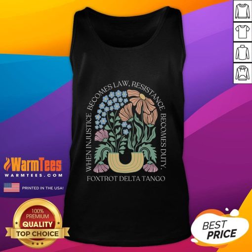 Funny Foxtrots Delta Tangos flower boho tank top featuring a vibrant floral design and a relaxed fit for casual wear.