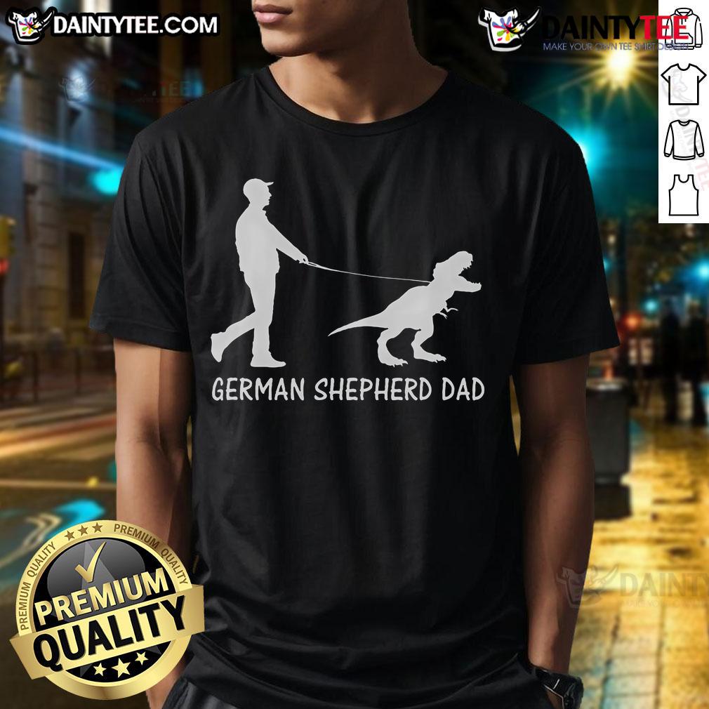 Funny German Shepherd Dad Dinosaur Gsd Owners Father'S Day T Shirt Funny German Shepherd Dad Dinosaur T-Shirt for GSD owners, perfect gift for Father's Day celebrations.
