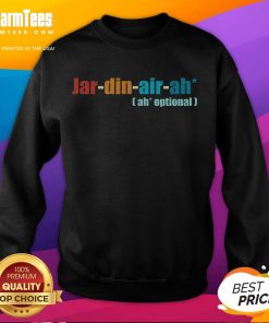 Alt Text: Funny Giardiniera quote jar design on a stylish Din-Air Ah Cool Giardiniera sweatshirt for food lovers.
