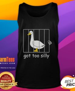 Funny Got Too Silly Goose Jail Tank Top featuring a playful goose design, perfect for casual wear and humor lovers.