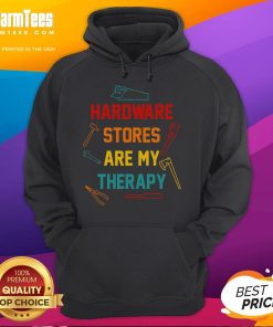 Funny Hardware Stores Are My Therapy Handyman Hoodie in a cozy setting, perfect for DIY enthusiasts and handymen.