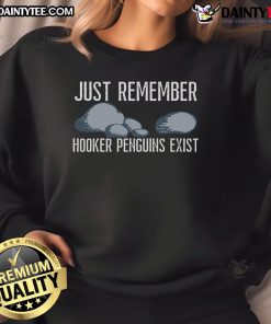 Funny sweatshirt featuring hooker penguins, perfect for penguin lovers and marine biologists who appreciate humor.