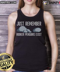 Funny hooker penguins graphic tank top for marine biologists and penguin lovers, showcasing playful penguin illustrations.